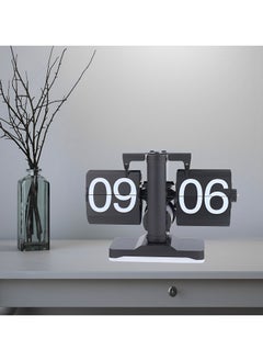 Fearlex Automatic Retro Flip Clock with Night light | Antique Mechanical Style Table Clock | Vintage Style Automatic Flip Desk Clock with Large Digital Number, Display for Office, Bedroom, Living Room and Home Decor  - Image 1