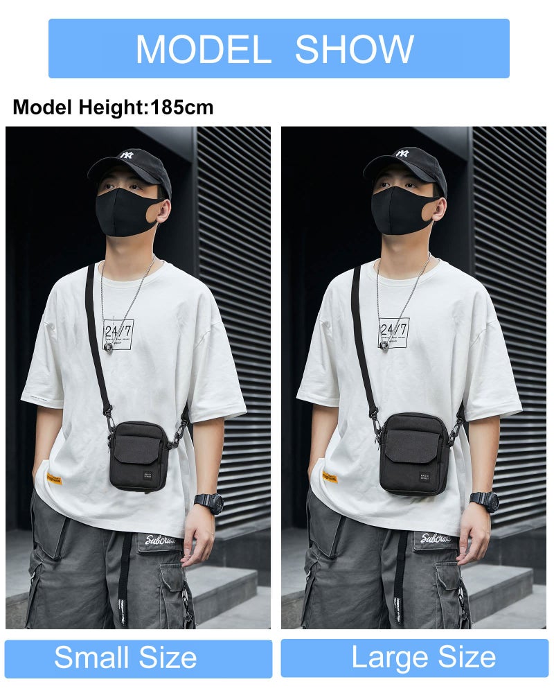 BJLFS Black Small Side Shoulder Bag Crossbody Bag For Men Women Mini Messenger Bag Satchel Bag Travel Purse Wallet Passport Holder Bag, Cell Phone Purse Neck Pouch Wallet- Unisex - Image 2
