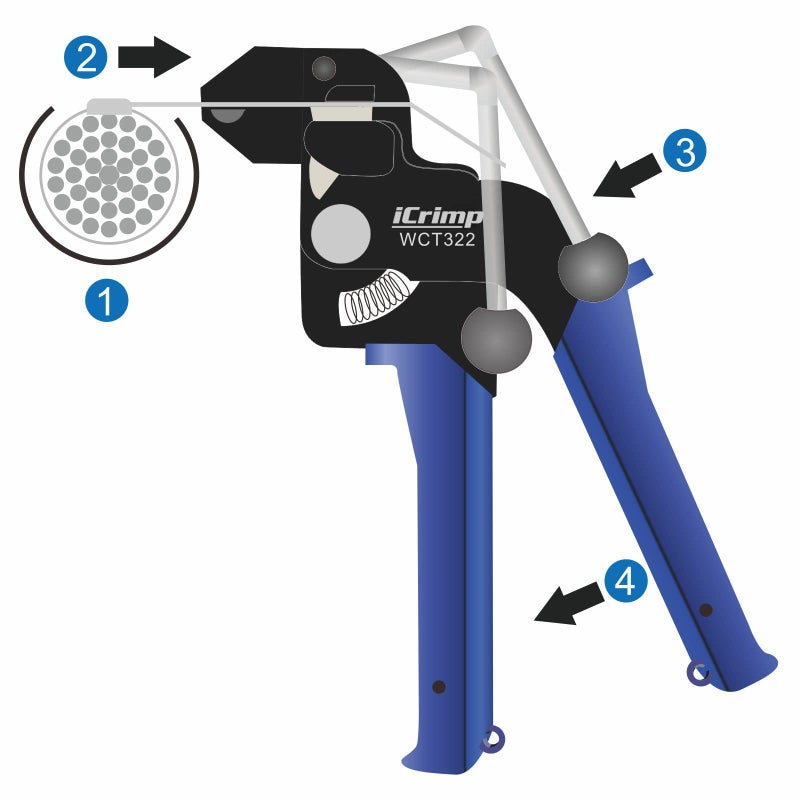 iCrimp Stainless Steel Cable Tie Gun Wrap Tool Metal Zip Tie Tightener Tensioning & Cutting Functional Cable Tie Gun c/w Free Zip Tie Release Tool - Image 4