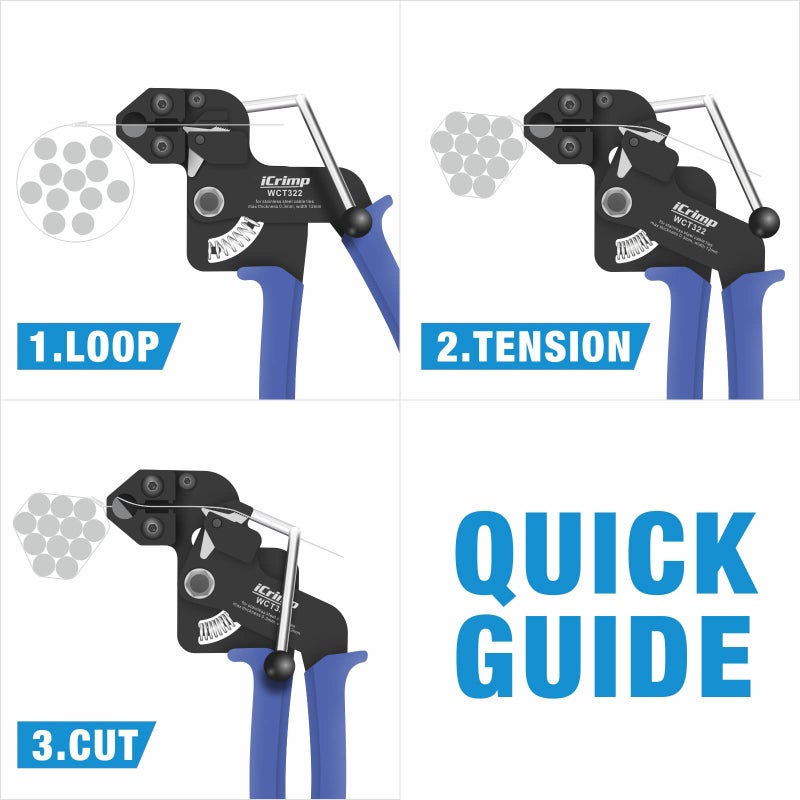 iCrimp Stainless Steel Cable Tie Gun Wrap Tool Metal Zip Tie Tightener Tensioning & Cutting Functional Cable Tie Gun c/w Free Zip Tie Release Tool - Image 3