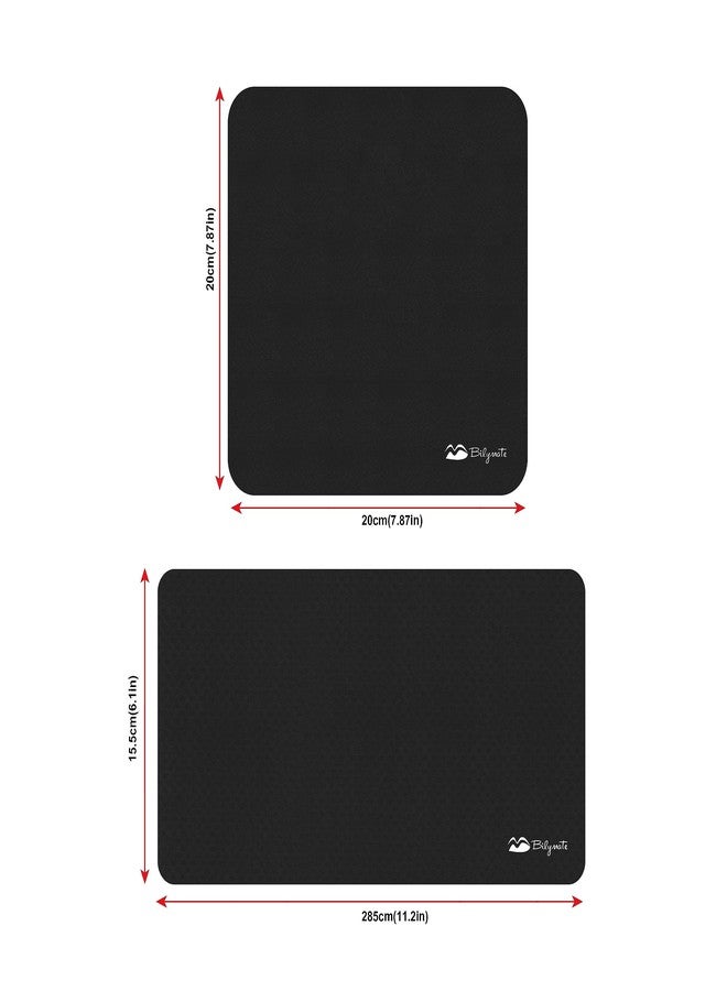 Bilymate 3in1 Anti Slip Silicone dots Multi-Functional Microfiber Cloth Mouse Pad, Portable & Washable Keyboard Cover for Laptop and Screen Microfiber Cleaning Cloth 2pcs one Set black - Image 2