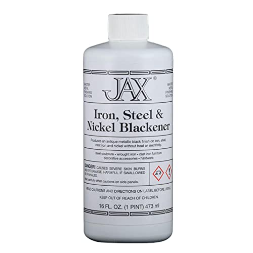 JAX Iron, Steel, & Nickel Blackener - Metal Finishing Solution - Antique Finish Without Heat or Electricity - Pint - Image 1