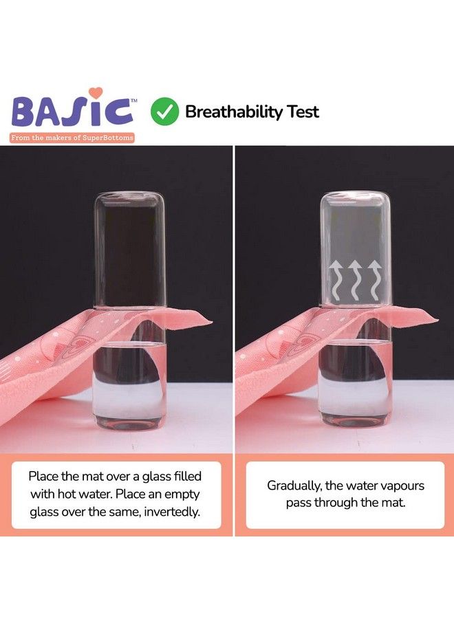 Superbottoms Basic Quick Dry Mats Bed & Floor Protector;Playmat Super Light Weight Sleek Design 8.5X Absorbent Anti Heat Washable & Reusable Instadry Mats (70Cm X 100Cm) For Babies Peppy Pink (Medium) - Image 5