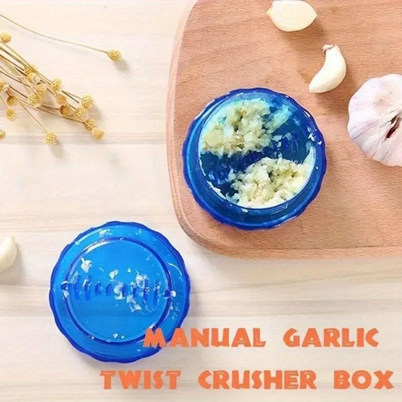 Blue Manual Portable Garlic Crusher Box Shaped Twisting Kitchen Tool For Crushing Garlic And Ginger Easy To Use And Clean No Electricity Required - Image 2