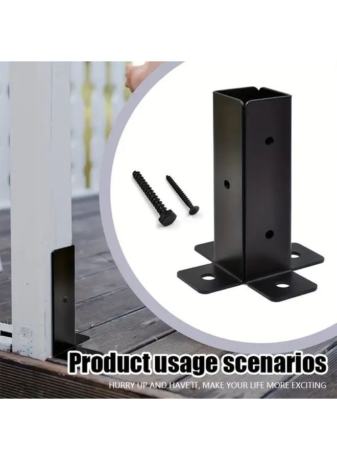 8pcs Portable Wooden Column Fence Base Bracket Heavy Duty Carbon Steel Support - Image 3