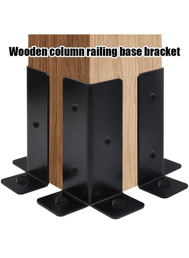 8pcs Portable Wooden Column Fence Base Bracket Heavy Duty Carbon Steel Support - Image 2