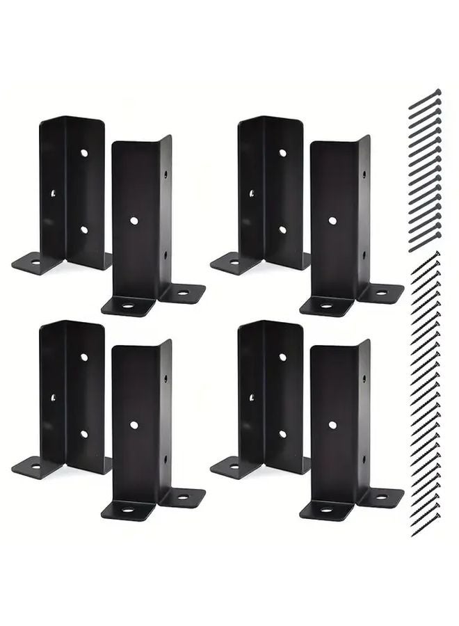 8pcs Portable Wooden Column Fence Base Bracket Heavy Duty Carbon Steel Support - Image 1