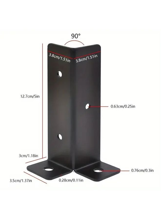 8pcs Portable Wooden Column Fence Base Bracket Heavy Duty Carbon Steel Support - Image 4