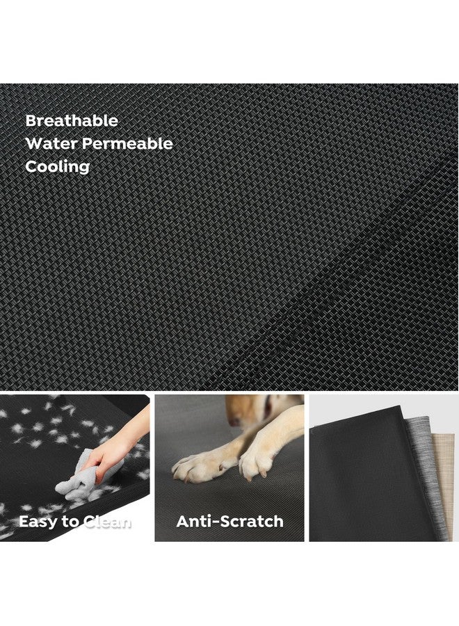 Cooling Elevated Dog Bed, Raised Dog Beds For Large Dogs, Outdoor Dog Bed With Guardrail, Upgraded NonSlip Feet, Breathable Teslin Mesh, Portable Camping Dog Cot, Large, Black, Cwc2404