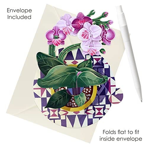 SANTORO Pirouette, 3D Pop Up Greeting Card - Orchid - Birthday Gift for Her, Mum, Daughter, Wife, Girlfriend | Anniversary, Thinking of You, Thank You Card | Flower Card For Mother's Day - Image 3