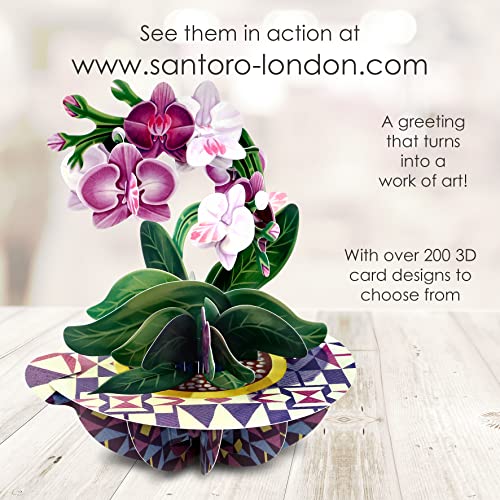 SANTORO Pirouette, 3D Pop Up Greeting Card - Orchid - Birthday Gift for Her, Mum, Daughter, Wife, Girlfriend | Anniversary, Thinking of You, Thank You Card | Flower Card For Mother's Day - Image 5