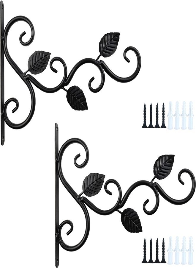 NSBELL حمالات نباتات NSBELL للديكور الداخلي والخارجي، خطافات حائط لتعليق حوامل النباتات، خطافات النباتات لعلبة الطيور، رياح الجرس، الأضواء، الفوانيس (أسود-2PCS) - Image 1