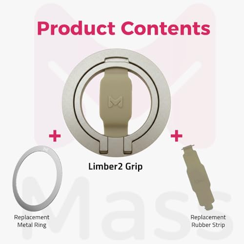 Mass Limber 2.0 Grip – Magnetic Phone Stand, Vertical & Horizontal Holder, Ergonomic Comfortable Grip, Slim Titanium Aluminum Design, Strong Magnetic Hold, Durable Build, Titanium by Mass - Image 2