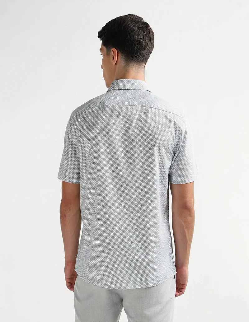 Arrow Blue Geometric Printed Originals Shirt for Men | Best Price UAE