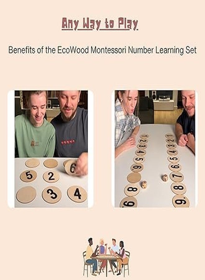 JBM ENTERPRISE Number Puzzle Game – Wooden Montessori Math Toy for Kids | Fun Learning with Dice for Number Recognition, Counting & Strategy Play - Image 3