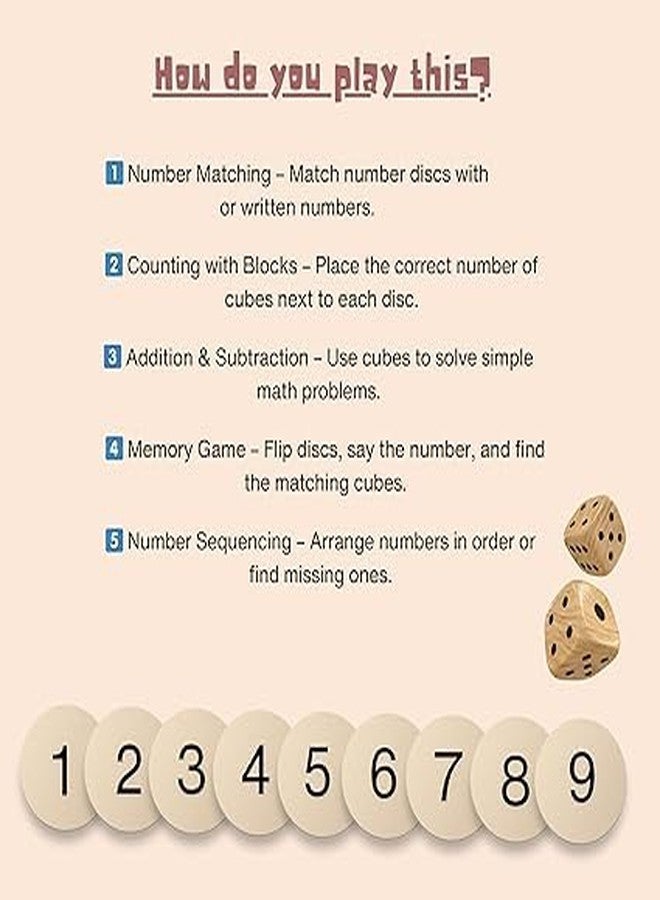 JBM ENTERPRISE Number Puzzle Game – Wooden Montessori Math Toy for Kids | Fun Learning with Dice for Number Recognition, Counting & Strategy Play - Image 4