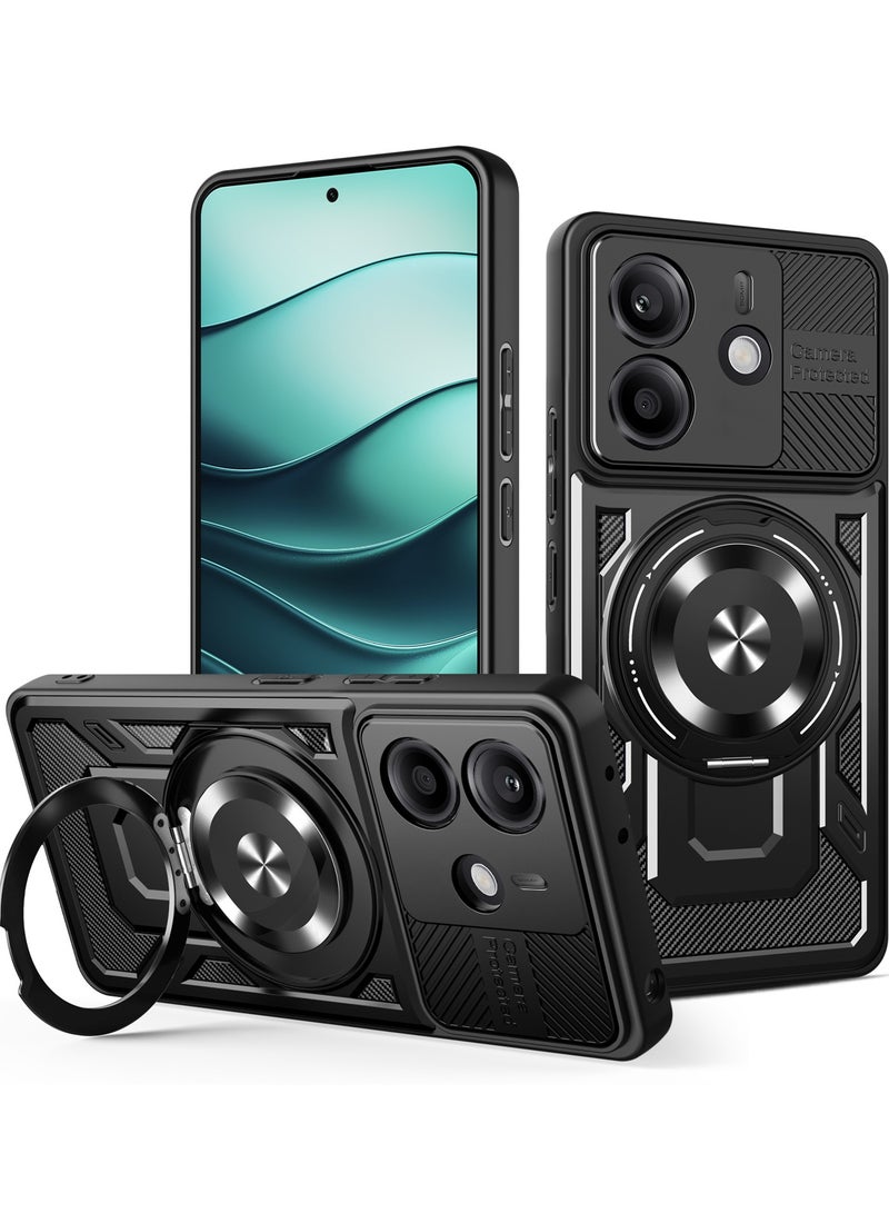 جراب وغطاء حماية مقاوم للصدمات وحمايه للكاميرا ومتوافق مع Redmi Note 14 4G (أسود) - Image 1