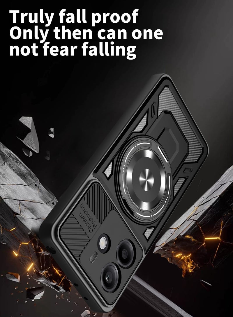 جراب وغطاء حماية مقاوم للصدمات وحمايه للكاميرا ومتوافق مع Redmi Note 14 4G (أسود) - Image 3