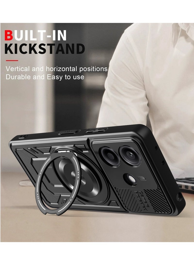 جراب وغطاء حماية مقاوم للصدمات وحمايه للكاميرا ومتوافق مع Redmi Note 14 4G (أسود) - Image 5