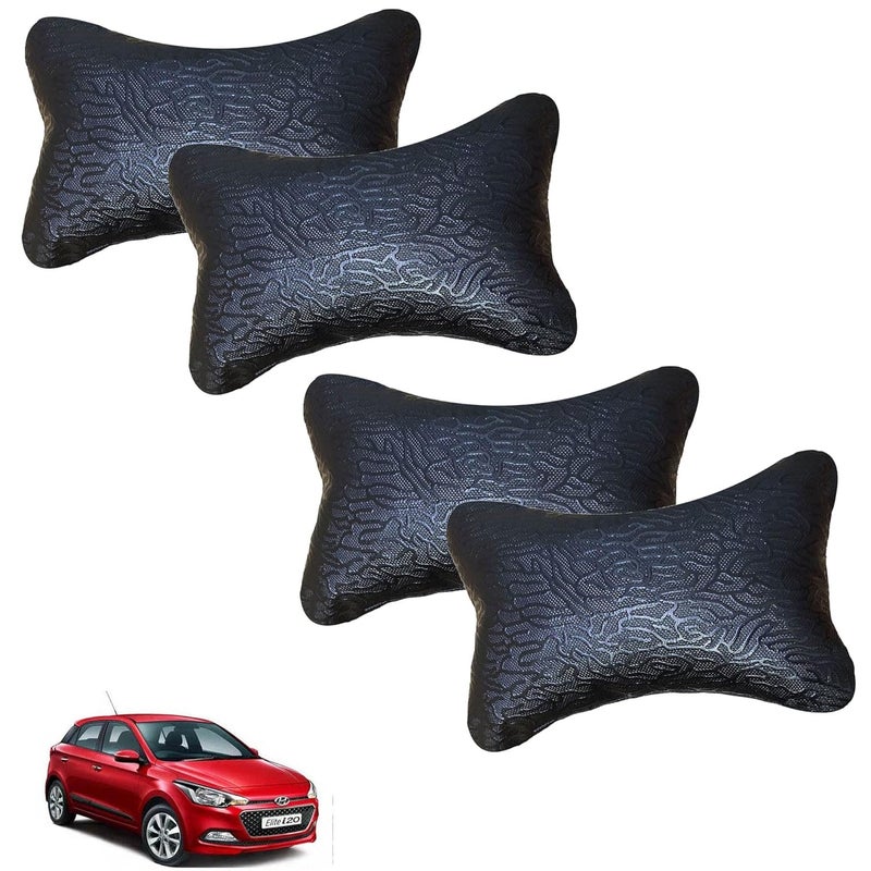 Kandid Kandid AdroitZ Abstract Print Black Car Neck Pillow Classic LookSet of 4 for Elite i20_PR296  - Image 1