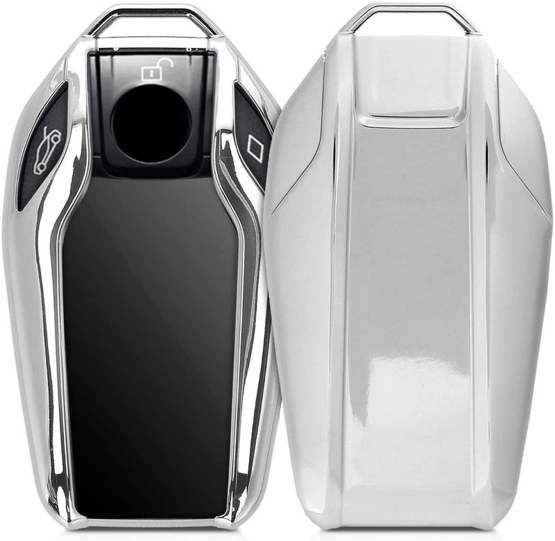 JVCV® TPU Car Key Cover Compatible with BMW X Series Key (Silver) - Image 1