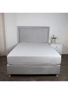 Home Box Malta Stripe Printed Cotton Queen Fitted Sheet 200 x 33 x 150 cm  - Image 1