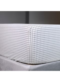 Home Box Malta Stripe Printed Cotton Queen Fitted Sheet 200 x 33 x 150 cm  - Image 3