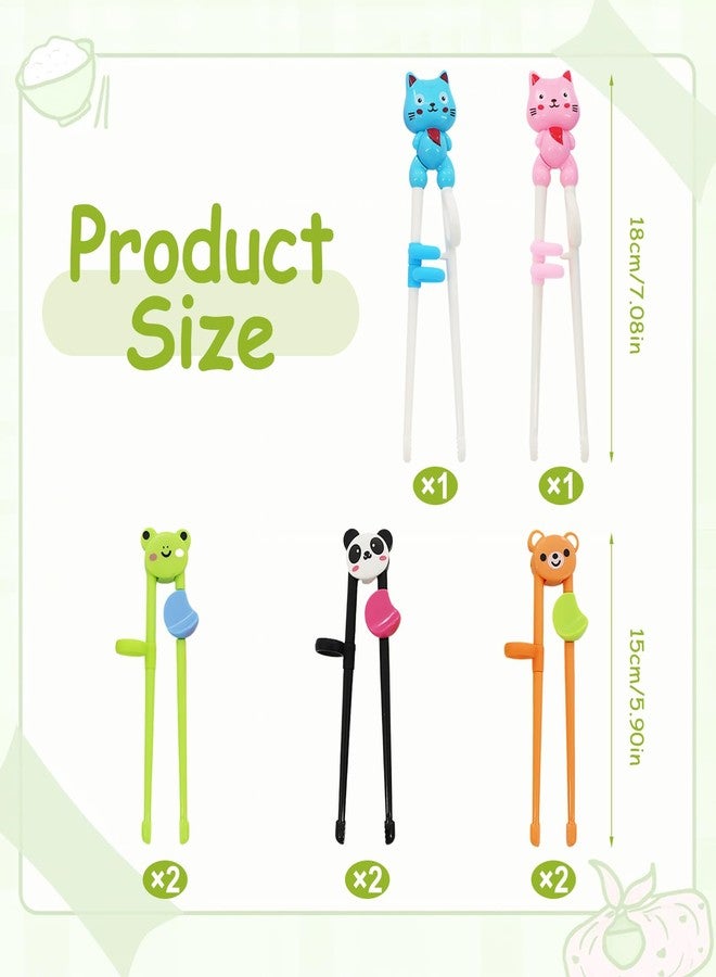braxan 8 Pairs Training Chopsticks for Kids, Beginners Learning Chopsticks, Cute Tableware Reusable,Animal Pattern, Right or Left Handed - Image 2