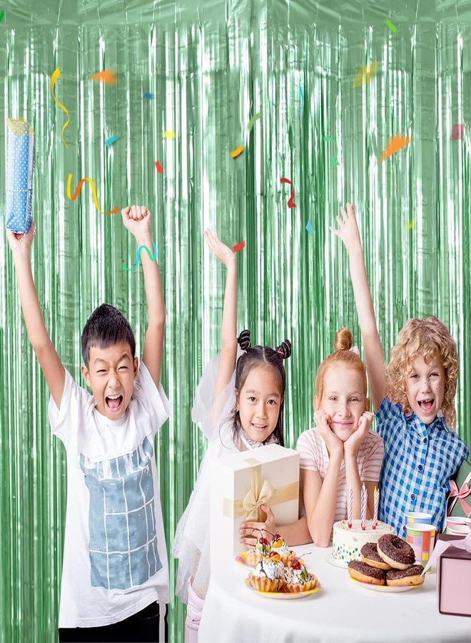 بيشيدا ستائر باب خضراء فاتحة من BEISHIDA مكونة من قطعتين من شرائط الزينة اللامعة لحفلات أعياد الميلاد والهالوين والكريسماس وحفلات الزفاف والأولاد وحفلات استقبال المولود الجديد (3.28 قدم × 6.56 قدم) - Image 4