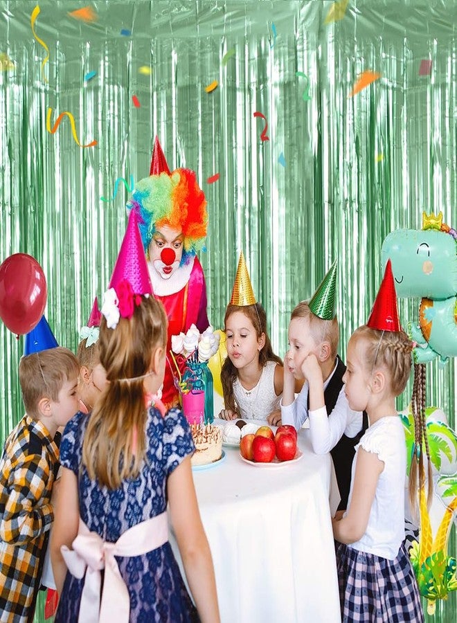 بيشيدا ستائر باب خضراء فاتحة من BEISHIDA مكونة من قطعتين من شرائط الزينة اللامعة لحفلات أعياد الميلاد والهالوين والكريسماس وحفلات الزفاف والأولاد وحفلات استقبال المولود الجديد (3.28 قدم × 6.56 قدم) - Image 3