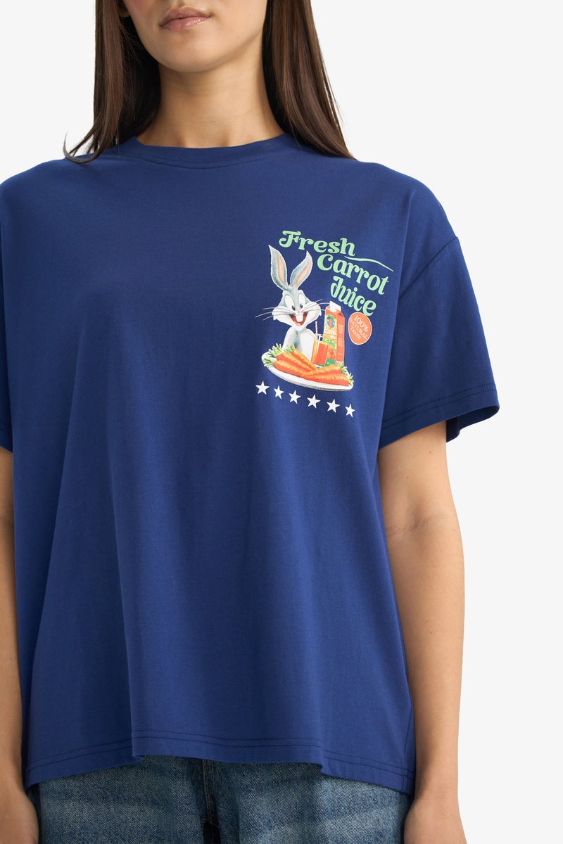 DeFacto Blue Woman Looney Tunes Oversize Fit Printed T-Shirt Casual - Image 4
