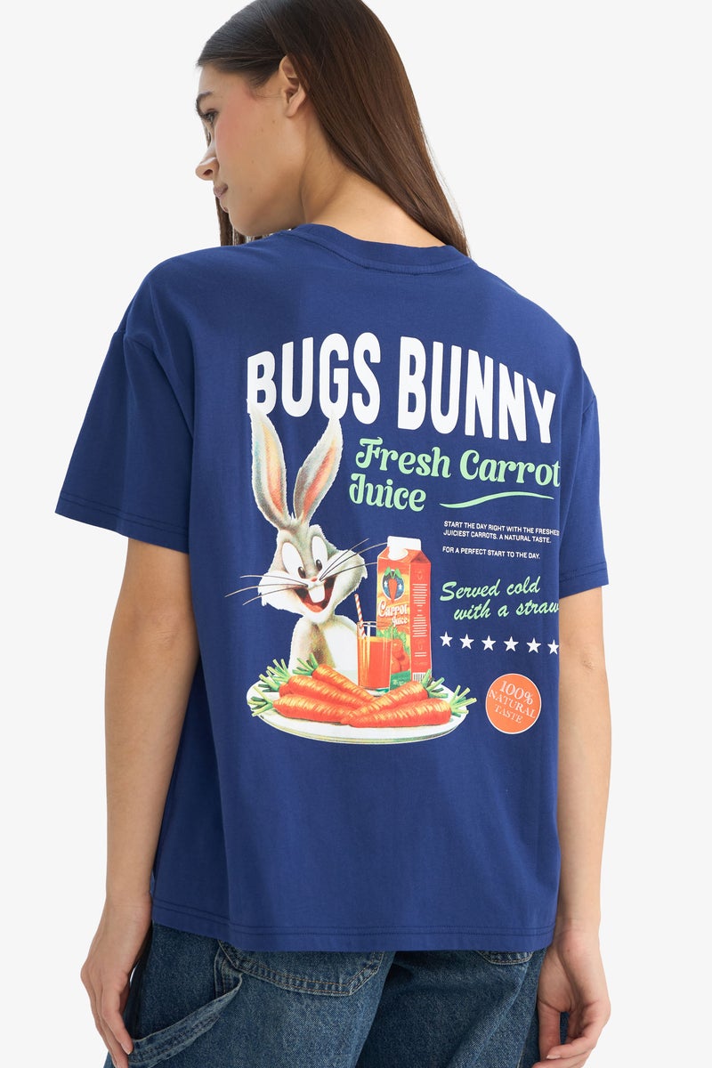 DeFacto Blue Woman Looney Tunes Oversize Fit Printed T-Shirt Casual - Image 1