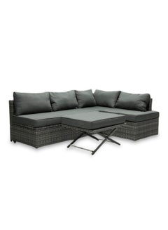 Generic Empire Furniture  4 Piece Patio Lounge Set with Cushions Gray Poly Rattan,Stylish Patio Lounge Set with Durable Poly Rattan and Comfortable Cushions for Relaxation and Dining Outdoor Furniture Set  - Image 1