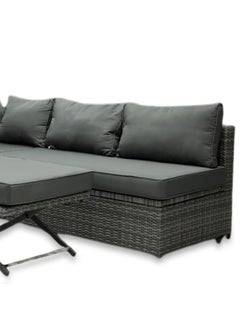 Generic Empire Furniture  4 Piece Patio Lounge Set with Cushions Gray Poly Rattan,Stylish Patio Lounge Set with Durable Poly Rattan and Comfortable Cushions for Relaxation and Dining Outdoor Furniture Set  - Image 5
