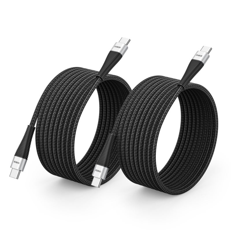 ohbox Long USB C to USB C Cable 10FT 2Pack, USB C Charger Cable 100W Fast Charging Cord Braided, Type C Cable for iPhone 17 16 15/15Plus/15Pro/Max, MacBook Pro/Air, iPad Pro/Air/Mini,Samsung,Pixel,Laptop - Image 1