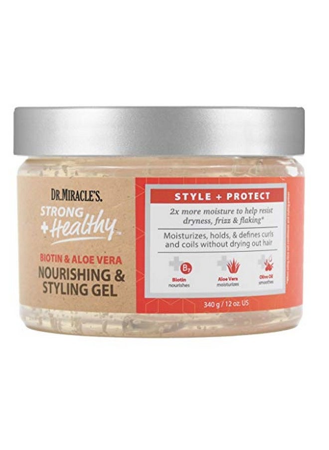 Dr. Miracle's Strong & Healthy Nourishing & Styling Gel. Contains Aloe Vera And Olive Oil To Moisturize Hair And Reduce Irritation.  - Image 1