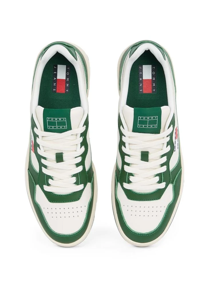 TOMMY JEANS ESSENTIAL LEATHER LOW TRAINERS