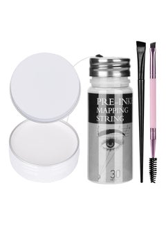 ATOMUS ATOMUS Brow Mapping String Set with 30m White Brow Mapping Thread 10g White Brow Paste 2pcs Brow Brush for Brow Mapping Measuring 