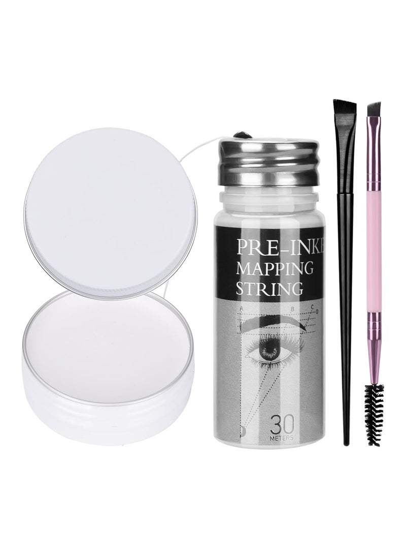 ATOMUS ATOMUS Brow Mapping String Set with 30m White Brow Mapping Thread 10g White Brow Paste 2pcs Brow Brush for Brow Mapping Measuring 