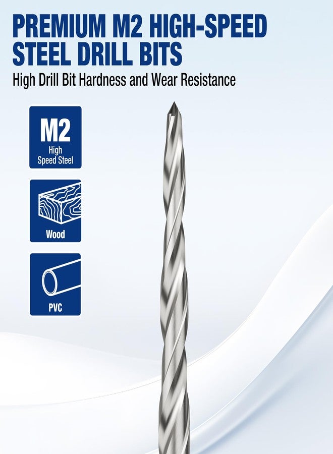 ووركبرو مجموعة مثقاب غاطس من WORKPRO مكونة من 5 قطع، مقاسات 4، 6، 8، 10، 12، M2 HSS، تصميم 4 فلوت، قابلة للتعديل مع مفتاح سداسي مرفق، مثالية لأعمال النجارة وحفر المعادن - Image 4