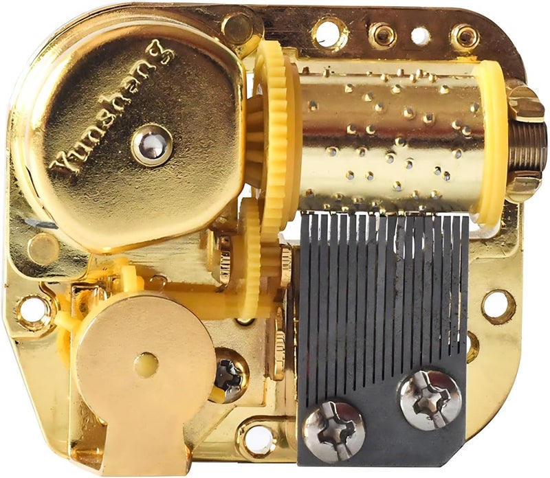 Gueiddi Store Music Box Mechanism, Gold Clockwork Wind-Up Movement for DIY Musical Boxes and Figurines, 18 Note Swan Lake, Metal Silver-Plated, Easy Installation for Adults and Kids - Image 1