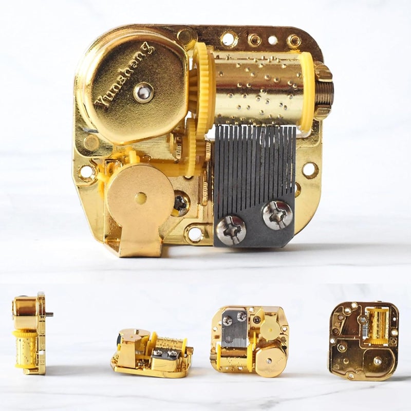 Gueiddi Store Music Box Mechanism, Gold Clockwork Wind-Up Movement for DIY Musical Boxes and Figurines, 18 Note Swan Lake, Metal Silver-Plated, Easy Installation for Adults and Kids - Image 2
