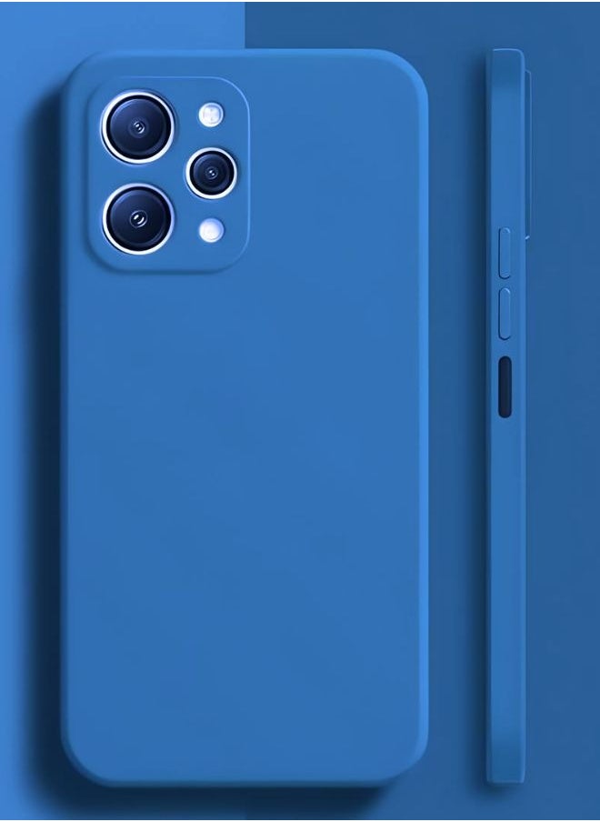 Redmi 12 4G(Not For Redmi Note 12)- 2-Pack Matte Silicone Case Cover - Slim, Colorful, Good Grip (Black, Blue)
