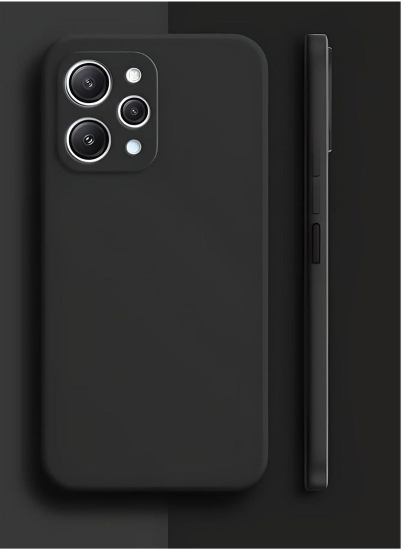 Redmi 12 4G(Not For Redmi Note 12)- 2-Pack Matte Silicone Case Cover - Slim, Colorful, Good Grip (Black, Blue)
