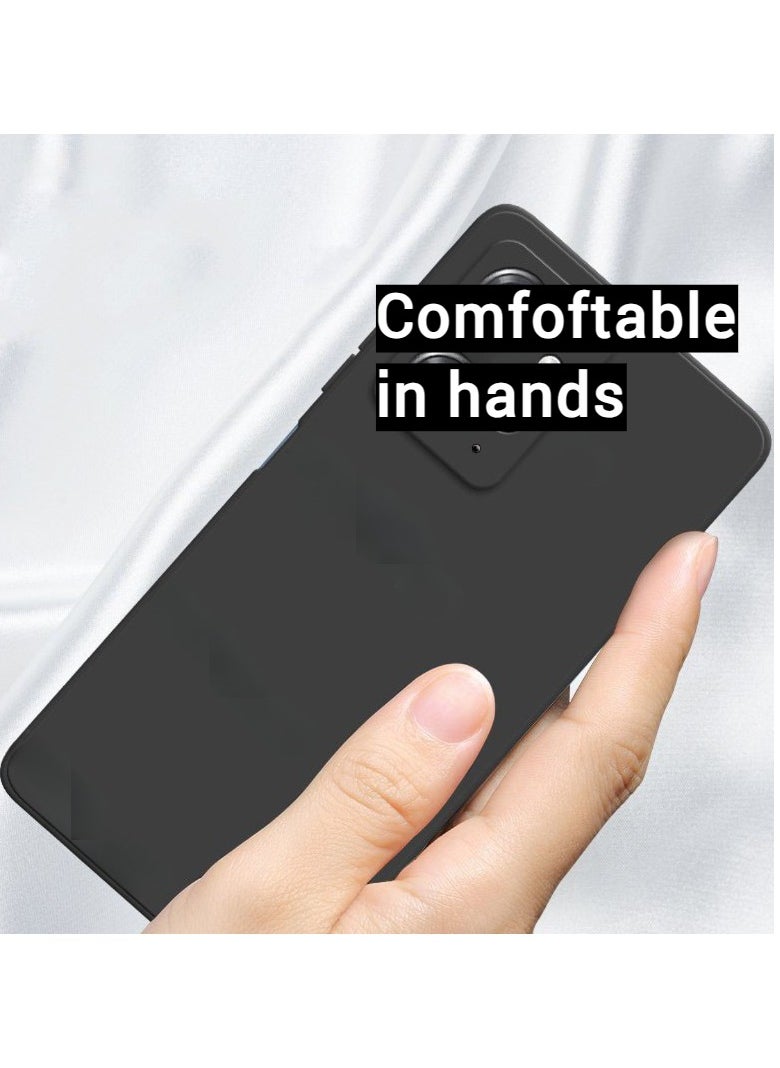 Redmi 12 4G(Not For Redmi Note 12)- 2-Pack Matte Silicone Case Cover - Slim, Colorful, Good Grip (Black, Blue)