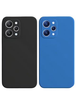 Redmi 12 4G(Not For Redmi Note 12)- 2-Pack Matte Silicone Case Cover - Slim, Colorful, Good Grip (Black, Blue) - pzsku/Z6A088E97386F35F459F2Z/45/1746226489/7d495333-773e-4026-866d-6eaf7bcbe1ca