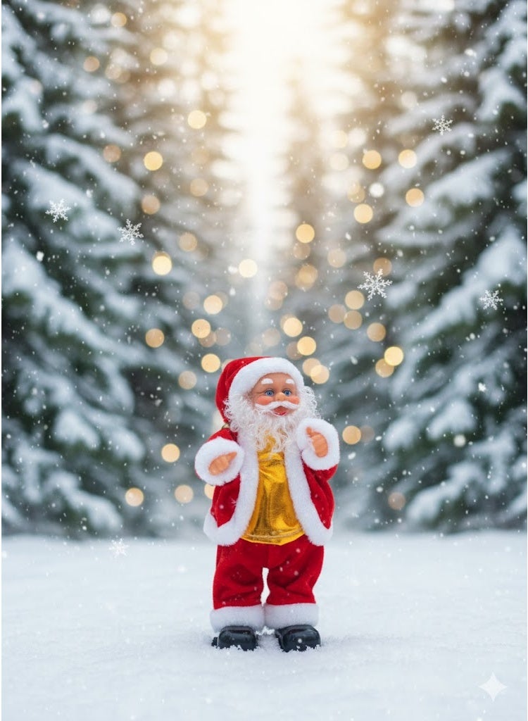 لعبة شخصية بابا نويل راقصة – لون أحمر – ديكور موسمي للمناسبات - Image 2