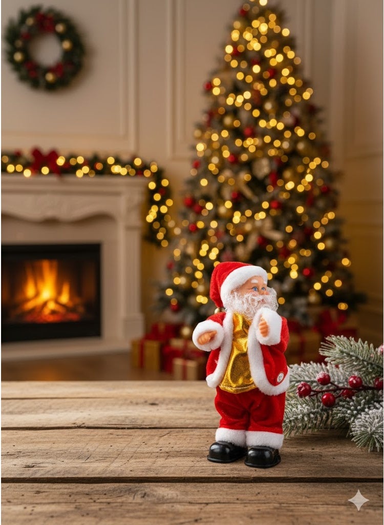 لعبة شخصية بابا نويل راقصة – لون أحمر – ديكور موسمي للمناسبات - Image 3
