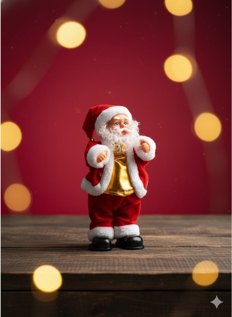 لعبة شخصية بابا نويل راقصة – لون أحمر – ديكور موسمي للمناسبات - Image 1