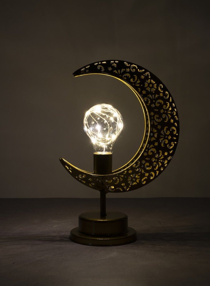 Hilalful Golden Table Lamp Bulb Suitable For Living Room, Bedroom And Outdoor Perfect Festive Gift For Home Decoration In Ramadan, Eid, Birthdays, Weddings, Housewarming Battery Operated - Image 2